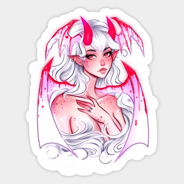 Vampire girl Sticker by Vivian Valentin Art